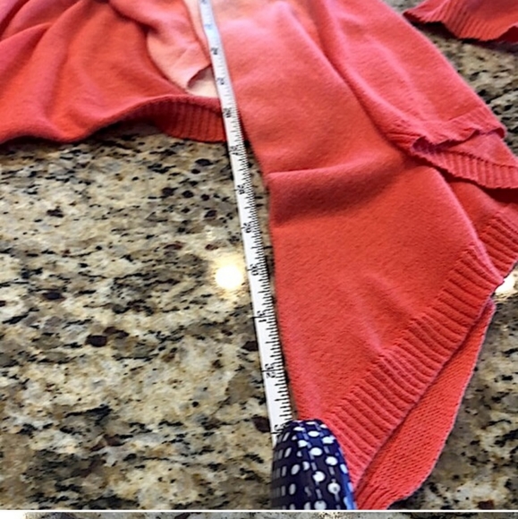 3/$35 Verve orange/white striped flutter front open cardigan - Picture 7 of 8